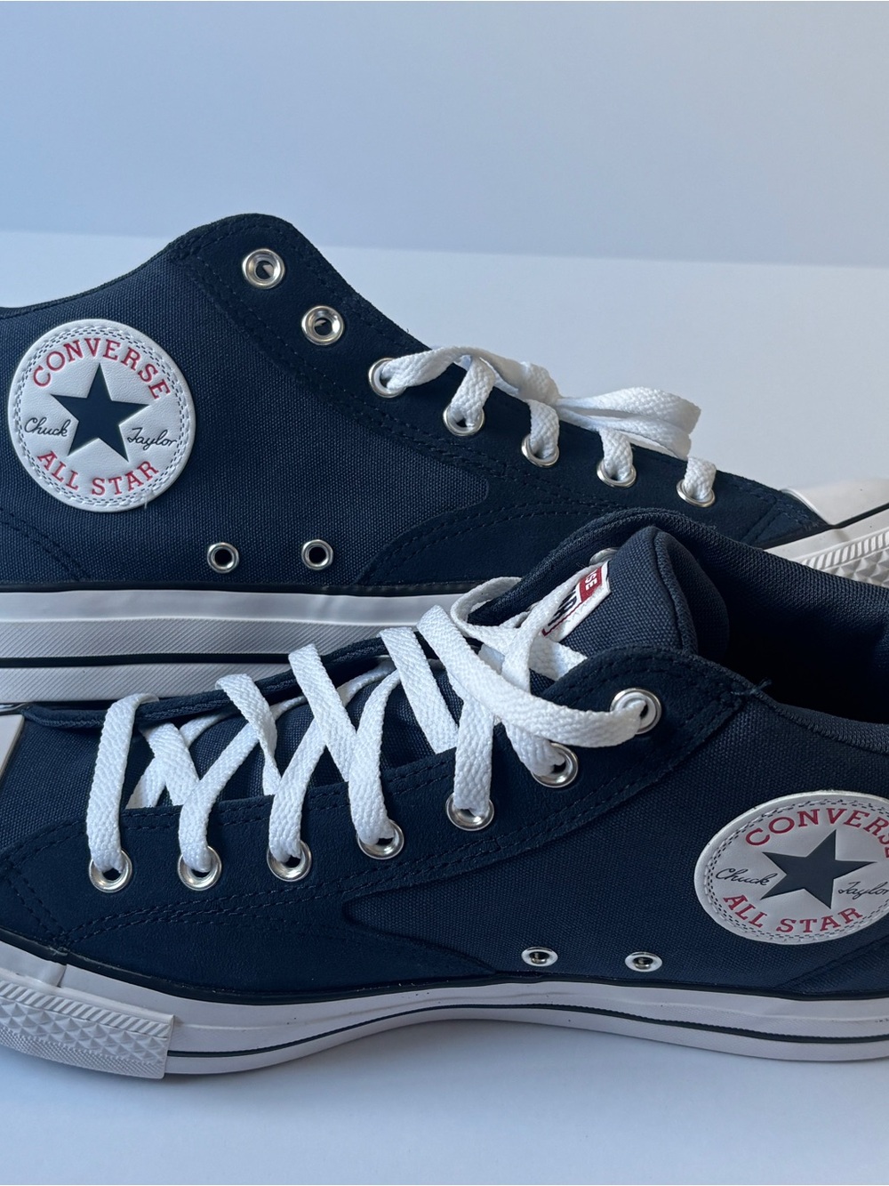 Converse Mid Top Malden Street Sneakers - Navy & White